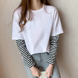 Black Striped Patchwork T-Shirt Men Autumn Oversize Women Tops Solid Long Sleeve Handsome T Shirt Fashion Japanese Couple Trend