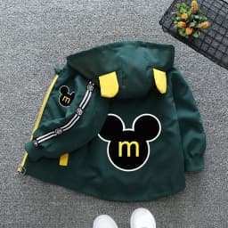Spring Autumn Baby Boys Girls Hooded Jacket Fashion Solid Letter Print Outerwear for 1-6 Years Kids Children Windbreaker Coat