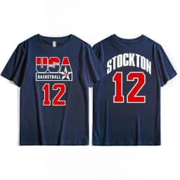 Us men's basketball team training T-shirt top, retro sporty casual short-sleeved breathable quick-drying high-quality sportswear