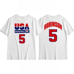 Us men's basketball team training T-shirt top, retro sporty casual short-sleeved breathable quick-drying high-quality sportswear