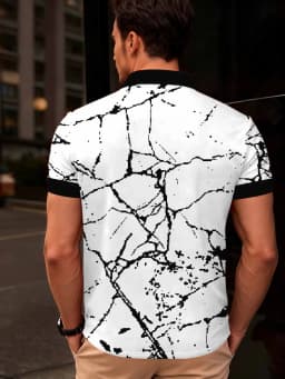 2026 Summer New Style Men's Short-Sleeved Polo Shirt with 3D Pattern Printing for Street Casual Fashion and Breathability