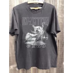 Vtg Led Zeppelin band concert short sleeved Summer Men's and Women's Loose and Breathable T-shirt Top