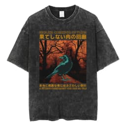 Funny LOTR Mordor Mount Doom National Park Vintage Washed T Shirts Men Women Fashion Japanese Style Oversized T-shirt Streetwear