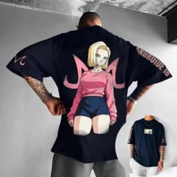 Dragon Ball Super Saiyan Android 18 Vintage Harajuku Anime Men's Clothing Summer 2026 T-Shirt Women Streetwear Casual Tee Top