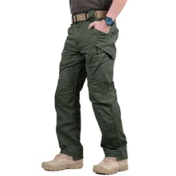Plus Size Mens Tactical Pants Multiple Pocket Elasticity Military Urban Commuter Tacitcal Trousers Men Waterproof Cargo Pants QC
