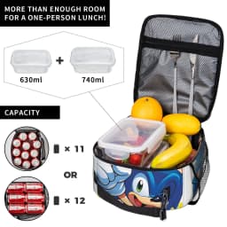 Sonices Cartoon Game Lunch Bag Convenient Lunch Box Adult Travel Print Cooler Bag Cute Oxford Thermal Lunch Bags