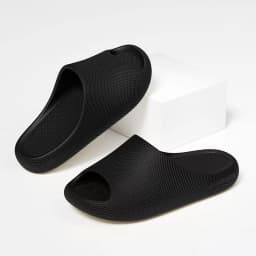 Cloud Cushion Thick Sole Slides for Men, Open-Toe Slippers, Dual-Use for Indoor, Bathroom & Outdoor Wear
