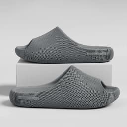 Cloud Cushion Thick Sole Slides for Men, Open-Toe Slippers, Dual-Use for Indoor, Bathroom & Outdoor Wear