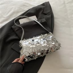 New Sequin Evening Party Shoulder Bags Women Lightweight Portable Ladies Strap Crossbody Bag Solid Color Fashion Female Handbag