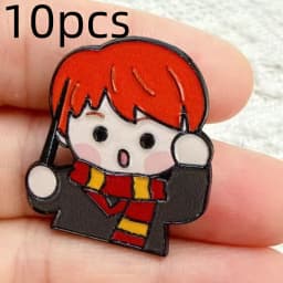10pcs Anime Brooches Cartoon Enamel Pins for Women Lapel Backpack Badges Fashion Jewelry Accessory Gift
