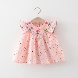 Baby Dress Summer Colorful Polka Dot And Floral Girls' Dress Cute Cotton Beach Kids Dress Baby Girl Clothes