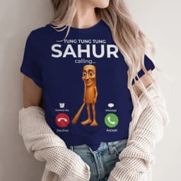 Tung Sahur Is Calling Funny Phone Call Absurd Joke T-Shirt Y2k Humorous Italian Brainrot Silly Novelty Saying Tee Personalized