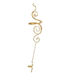 Spiral Arm Cuff Connected Ring for Women Alloy Pearl Beach Wrap Festival Goddess Warm Radiant Statement Hand Chain Jewelry Gifts