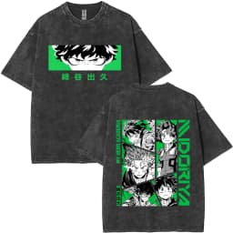 Washed Vintage Anime My Hero Academia Bakugou Katsuki Merch T Shirts Men Women Manga Casual Retro T-shirts Cosplay Streetwear