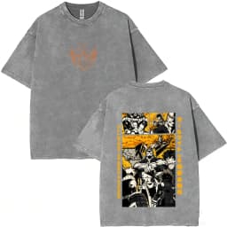 Washed Vintage Anime My Hero Academia Bakugou Katsuki Merch T Shirts Men Women Manga Casual Retro T-shirts Cosplay Streetwear