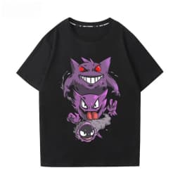 Anime Pokémon Gengar Printed T-shirt Men's and Women's T-shirt Men's Tops Harajuku Y2K T-shirt 2026 Summer New Tee Streetwear