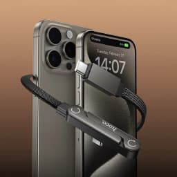 HOCO 60W 2in1 USB C to C Fast Charging Foldable Phone Holder Data Cable For iPhone 17 16 Desktop Bracket Wired Cord For Samsung
