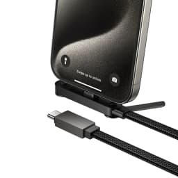 HOCO 60W 2in1 USB C to C Fast Charging Foldable Phone Holder Data Cable For iPhone 17 16 Desktop Bracket Wired Cord For Samsung