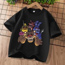 New Five Nights At Freddys Kids T-shirts FNAF Cartoon Graphic T-shirt Children Casual Sports Tops Short Sleeves Kids Clothing