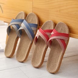 Hemp Home Women's Slippers Flats Open-Toe Designer Summer Woman Shoes Casual Indoor Slides Non-Slip Soft Sole Unisex Breathable