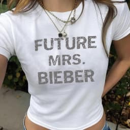 Future Mrs Bieber Crop Top Y2k 90s Style Concert Cropped Tops Retro Summer Fashion Casual Shirt Women Fitted Crop Tops Fans Gift