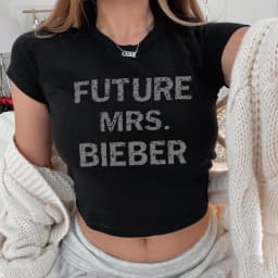 Future Mrs Bieber Crop Top Y2k 90s Style Concert Cropped Tops Retro Summer Fashion Casual Shirt Women Fitted Crop Tops Fans Gift