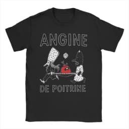 Men's T-shirt Fashion Printed Angine De Poitrine Rock Band T Shirt For Unisex pure Cotton T-shirts Short Sleeve Top Streetwear