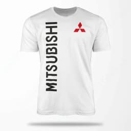 Mitsubishi Fashion Printed Pure Cotton Men's T-Shirt, Harajuku Street Anime Top, Fun Short-Sleeve