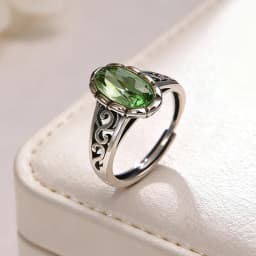 925 Sterling Silver Ellipse Zircon Adjustable Rings For Women Luxury Designer Jewelry Party Accessories Birthday Gift