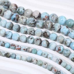 6/8/10mm Natural Larimar Smooth Round Spacer Beads for Jewelry Making DIY Elegant Women Jewelry Making Fashion Necklace