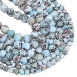 6/8/10mm Natural Larimar Smooth Round Spacer Beads for Jewelry Making DIY Elegant Women Jewelry Making Fashion Necklace