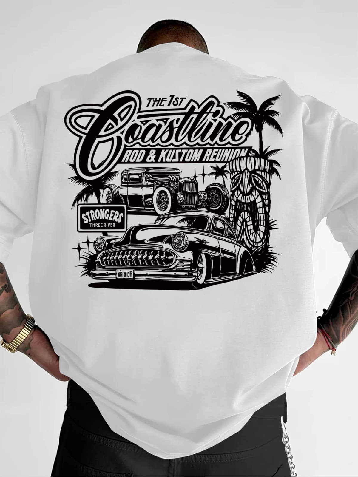 Coastline Rod and Kustom Reunion Hot Rod Graphic Tee for Men Made of 100% Cotton Perfect for Summer Streetwear