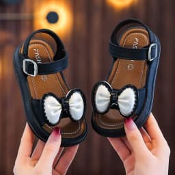 New Fashionable Girls Sandals Summer Bow Princess Sandals 3-14 Years Old Students Children Outside Wearing Versatile Sandals