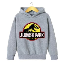 Children Clothing Jurassic Park Dinosaur Print Boys Girls Hoodie Tops Spring Autumn Leisure Sweatshirr Toddler 3-12 Year Coat
