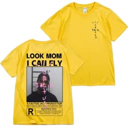 HOT SALE Cactus Jack T-shirt High Quality Cotton Men Women LOOK MOM I CAN FLY Tee ASTROWORLD Hip Hop Short Sleeve Tshirts Tops