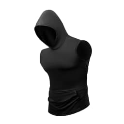Men's Casual Hooded Sleeveless Vest Summer Breathable Lightweight T Shirt Gym Running Training Bodybuilding Undershirts T-Shirt