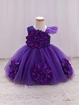 Elegant Girl Princess Dress Small Flying Sleeves Asymsymmetrical Straps Formal Occasion Girl Dress Sequin Wedding Dress Party Gi