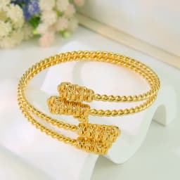 Dubai Gold Plated Cuff Bracelets 21k Gold Color Luxury Saudi Bridal Wedding Bangles Turkish Women Wedding Party Ramadan Jewelry