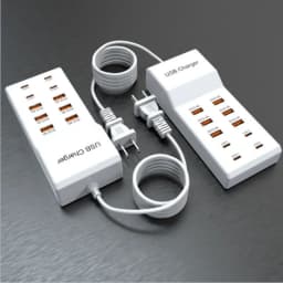 10 Ports USB Charger 50W Type C Hub Fast Charging Station for iPhone Samsung Xiaomi Huawei Tablet Multi Devices Extension Socket
