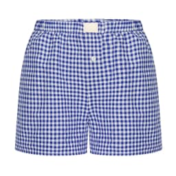 Gingham Boxer Shorts for Women Teen-girls Elastic Waistband Pull-on Red Blue Plaid Shorts Outfit Casual Lounge Summer Shorts