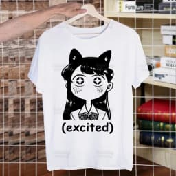 Komi San Can't Communicate T Shirt Men Shirts Summer Top Komisan Shouko Excited Tshirts Short Sleeves Tees Manga Tadano T-Shirt