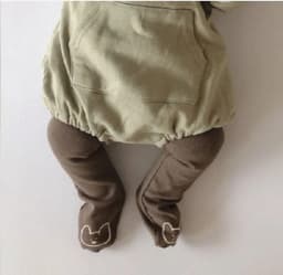 Baby Pants Spring and Autumn 0-2 Year Old Cute Little Bear Girl Pantyhose Solid Color Pure Cotton Elastic Waist Boy Baby Pants