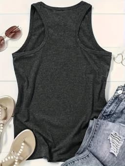 Women's Summer Floral Print Crew Neck Breathable Loose Large Breathable and Comfortable Sleeveless Tank Top T-shirt