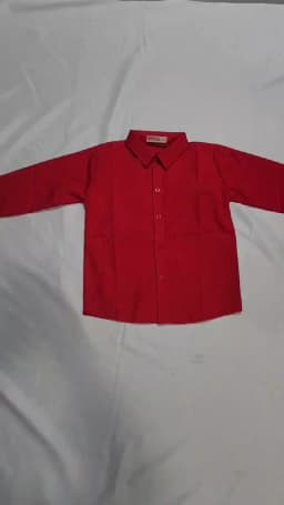 Spring and Autumn Kids' New Boys and Girls Pure Color Long Sleeve Suit Collar Shirt