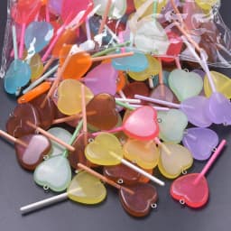 30/50/100pcs New Heart Lollipop Charms Colorful Resin Pendant For Jewelry Making Diy Earring Keychain Handmade Craft Accessories