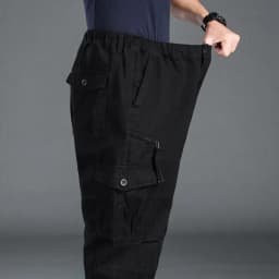 High Quality Men's Pants Elastic Waist Cargo Large Size Cotton Pants Multi-Pocket Trousers Sports Training Work Pants