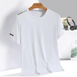 Summer ice silk short sleeved T-shirt for men and women, quick drying and breathable sports top, outdoor running duanT