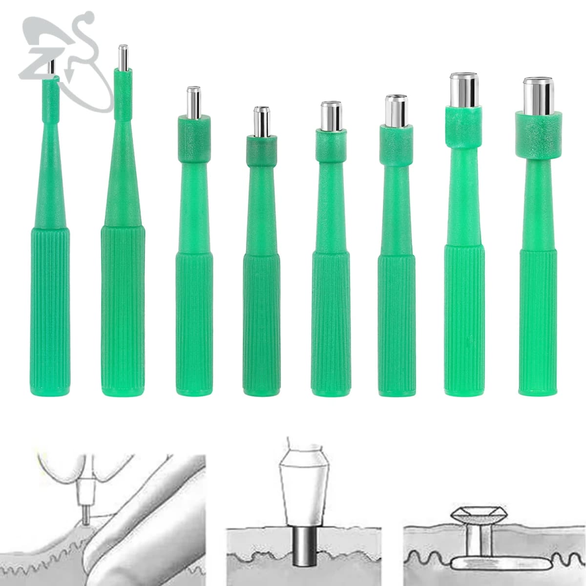 ZS 1 PC 316L Stainless Steel Dermal Anchor Tool Men Women 1.5/2/3/4/5/6/7/8MM Dermal Piercing Kit Disposable Microdermal Tools