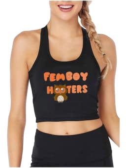 Femboy Hooters Graphic Cotton Sexy Crop Top Girl's Spoon And Fork Cliparts Print Anime Style Tank Tops Summer Naughty Camisole