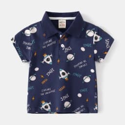 Children's Polo Shirts for Baby Boy Clothes 6 to 9 12 18 24 Months Blue Toddler Kids Tshirt Turn Down Collar Polos with Pocket